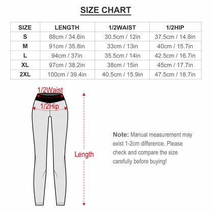 Size Chart for Honeycomb Scrunch Butt Lifting Leggings - Waist Hip Length