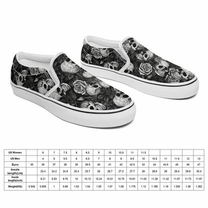 Sizing Chart For Unisex Custom Canvas Shoes Weight Length.