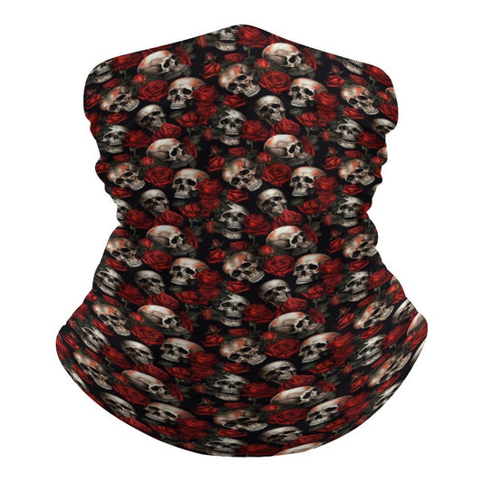 Skull & Rose Custom Neck Gaiter. Reusable Breathable Face Mask for Men/Women.