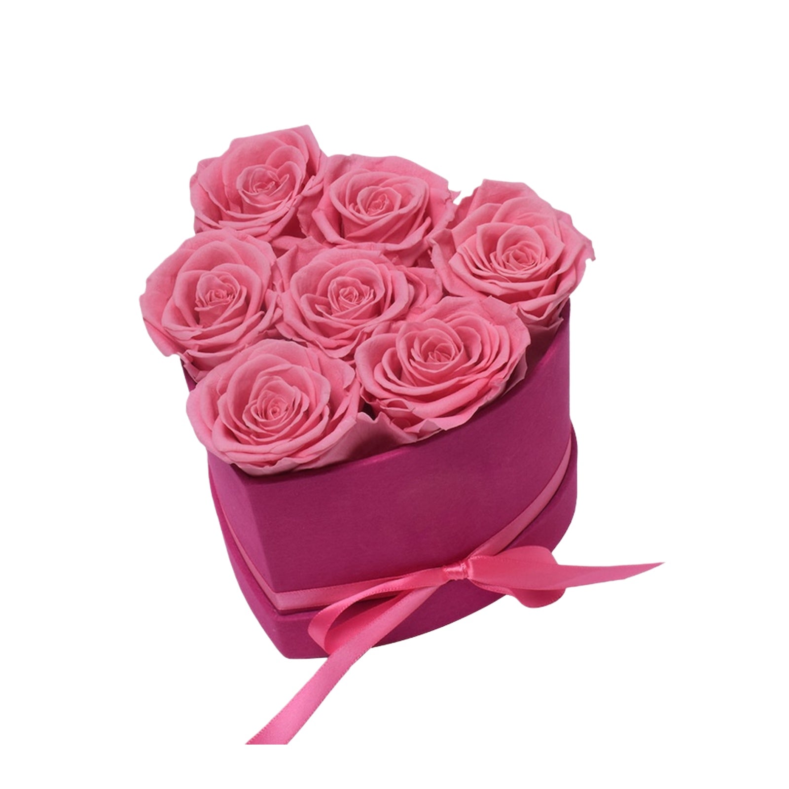 Small Pink Preserved Roses Heart Box, Forever Flowers for Anniversary Gift