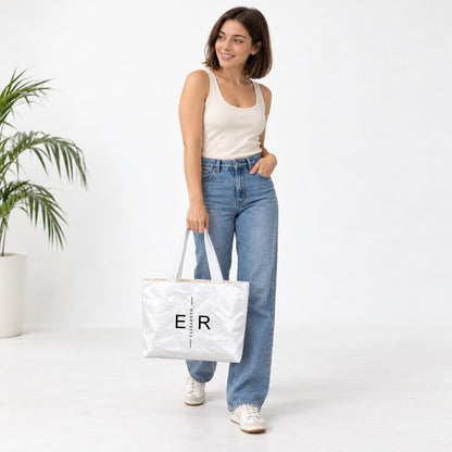 Personalized Initial & Name Tote Bag, Lightweight Paper-Like Custom Monogram Gift for Women, Work, College & Travel