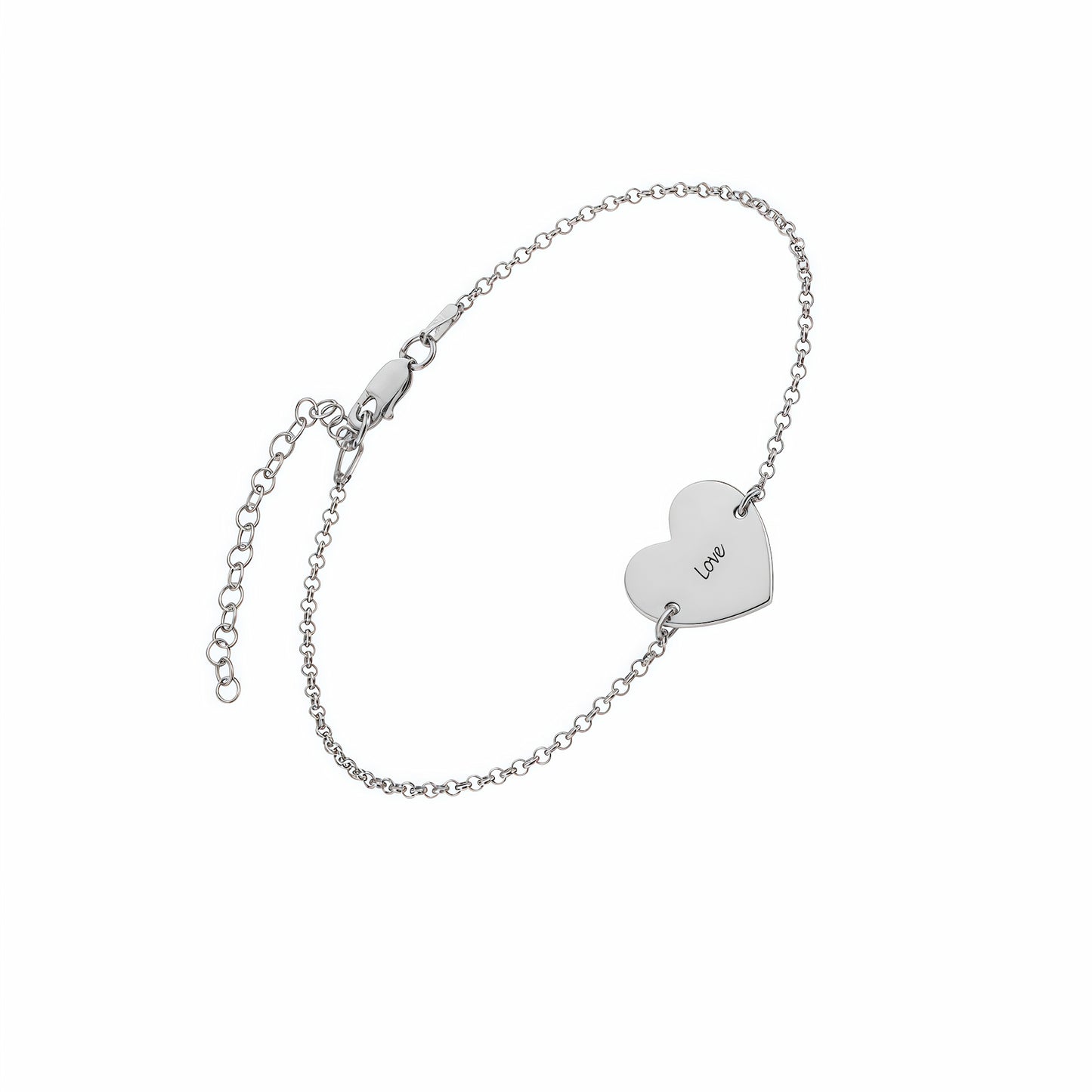 Bracelet chaîne cœur personnalisé pour femme, bracelets en argent sterling ou plaqué or, cadeaux pour femmes et filles