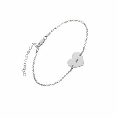 Bracelet chaîne cœur personnalisé pour femme, bracelets en argent sterling ou plaqué or, cadeaux pour femmes et filles