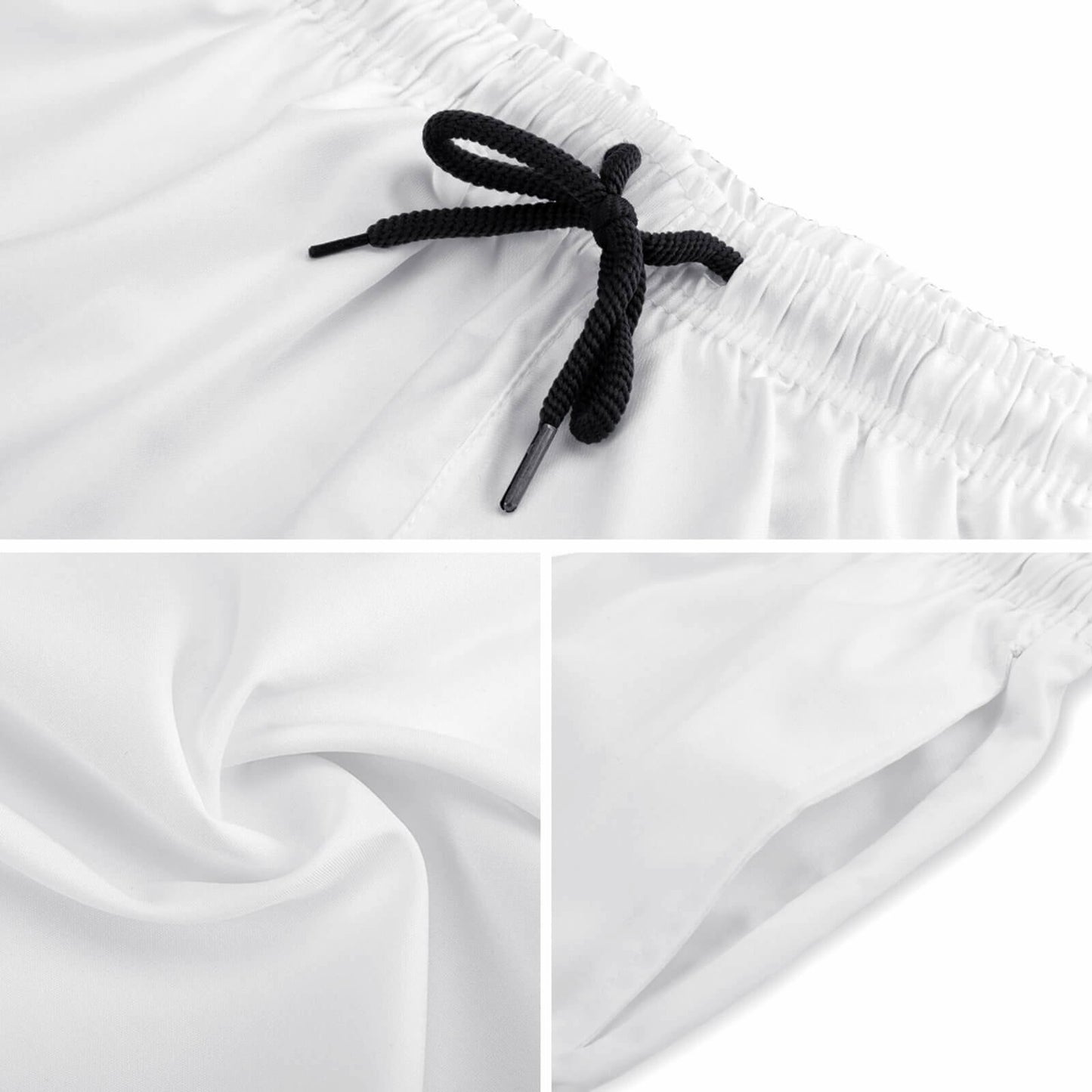 Quick dry men's swimwear features: smooth, breathable, lightweight fabric. Surf print.