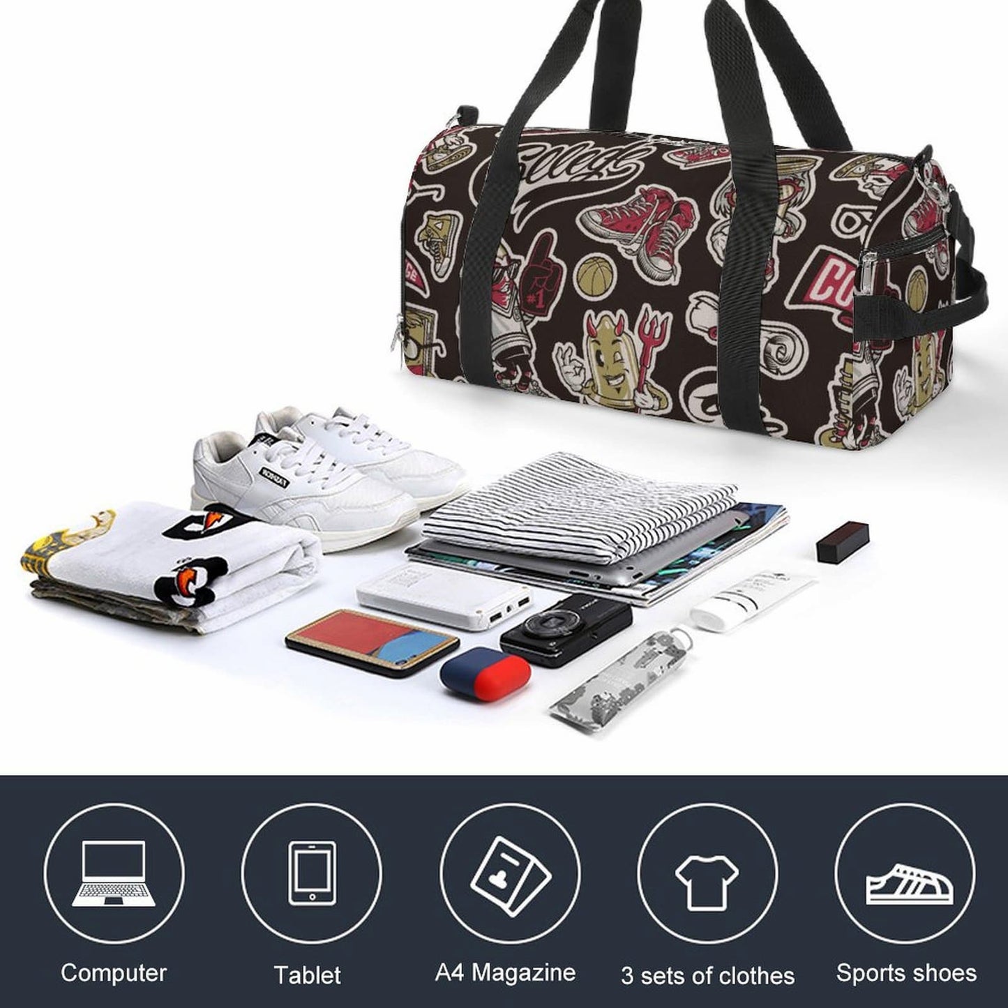 Training Handbag Capacity For Laptop Tablet Clothes And Sports Shoes.