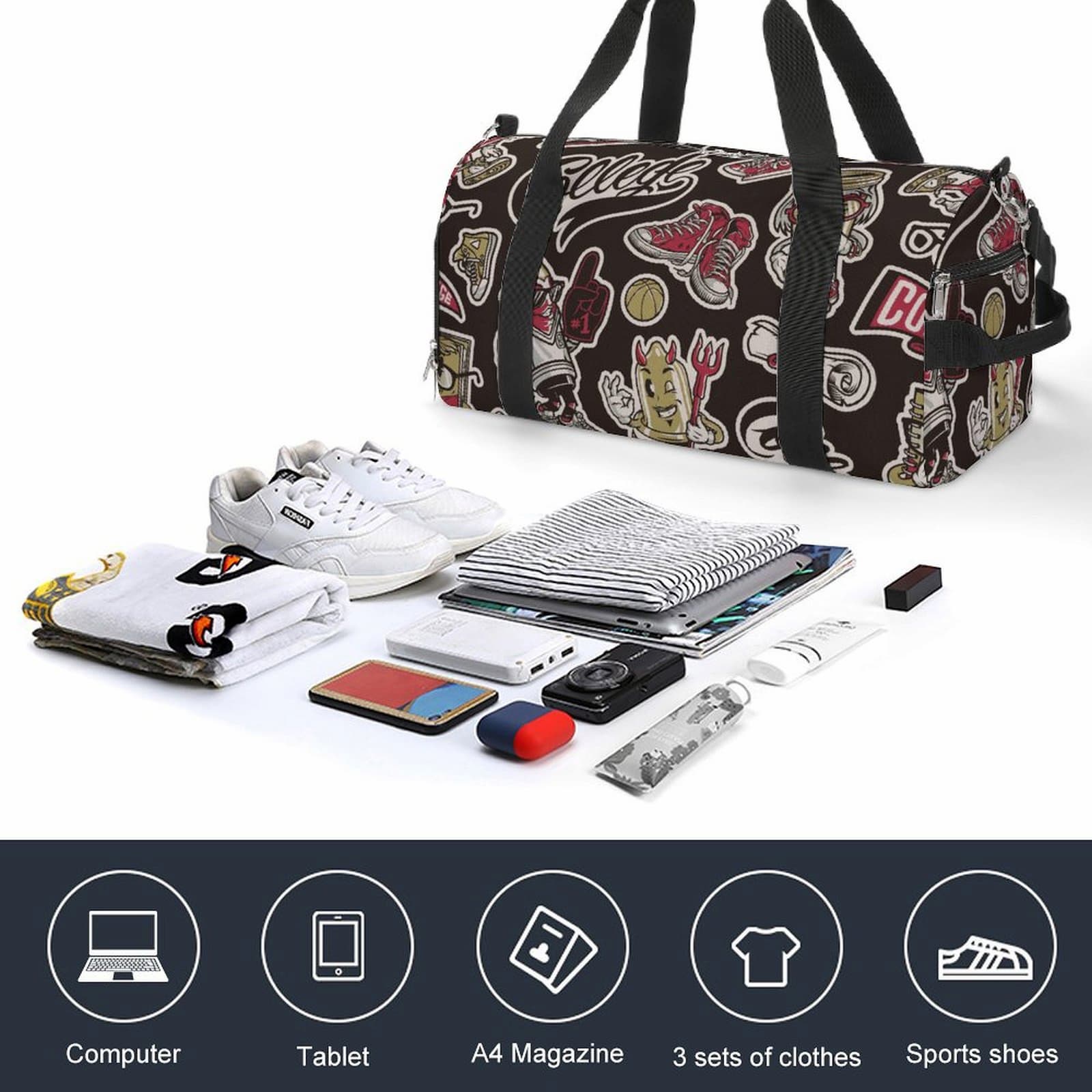 Training Handbag Capacity For Laptop Tablet Clothes And Sports Shoes.