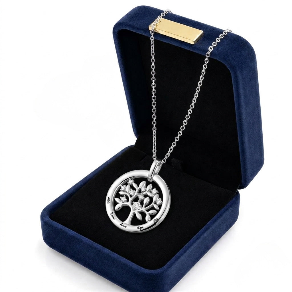 Tree of life necklace in a gift box