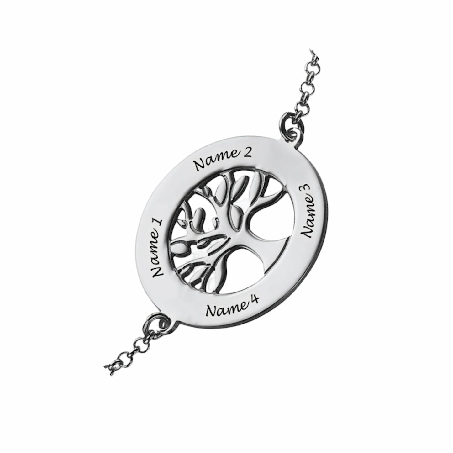 Personalized Engraved Tree of Life Bracelet | Custom Name Family Keepsake Gift