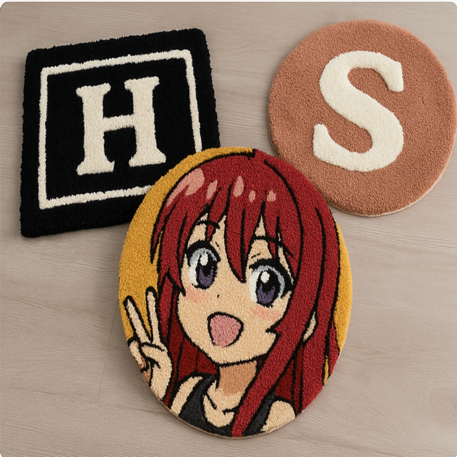 Custom Handmade Tufted Rugs,Personlised tufting Rugs,Logo Rugs,Anime Rugs with Your Shape and Design