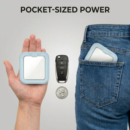 Ultra-compact personalized power bank fits in a pocket.