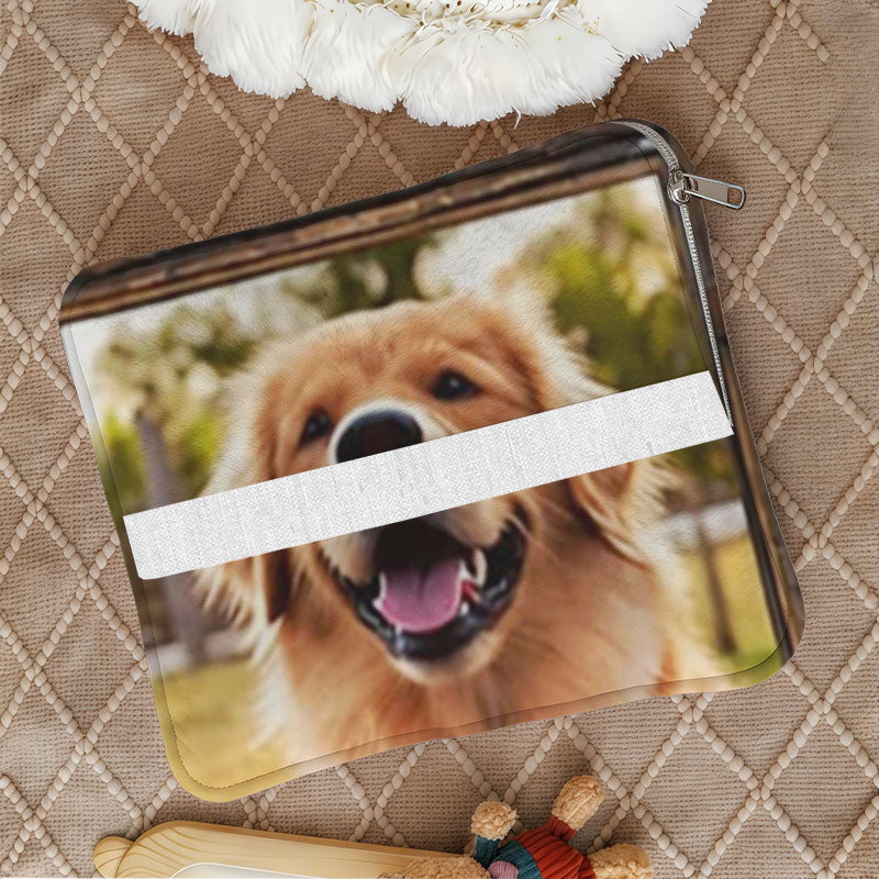 Close-up of high-definition pet photo prints on fleece