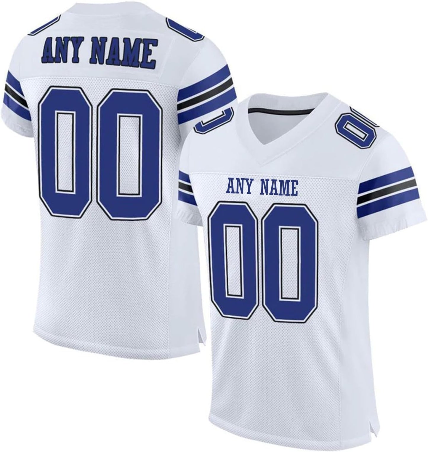 Women's Personalized Football Jersey fit showing breathable, sports uniform fabric.