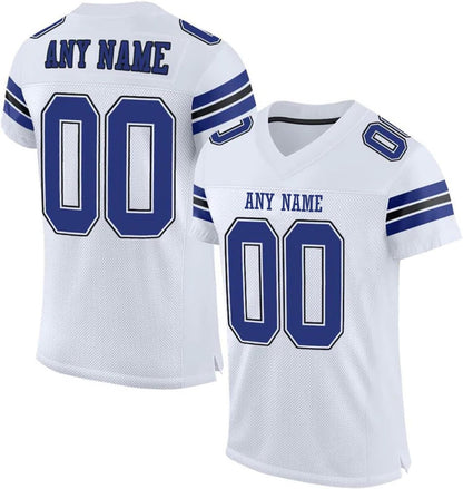 Women's Personalized Football Jersey fit showing breathable, sports uniform fabric.
