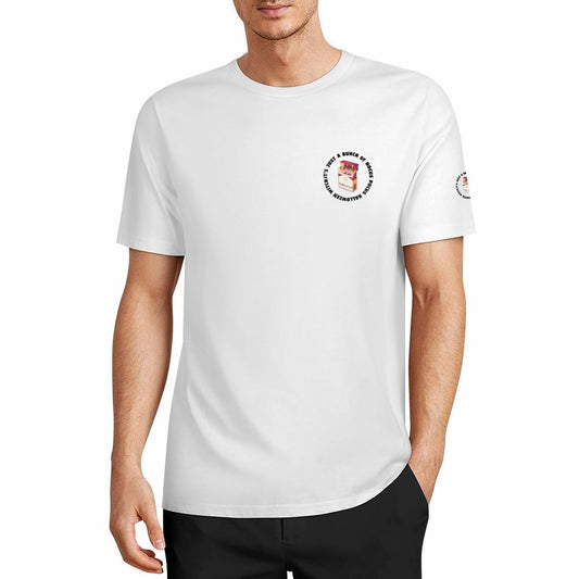 White Short Sleeve Tee Front View For Everyday Wear.