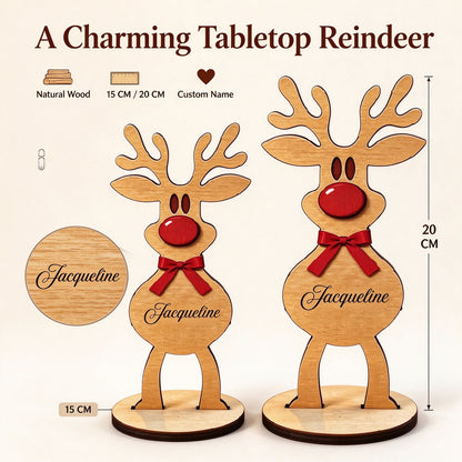 Personalized Wooden Reindeer Christmas Decoration with Custom Name - home decor display